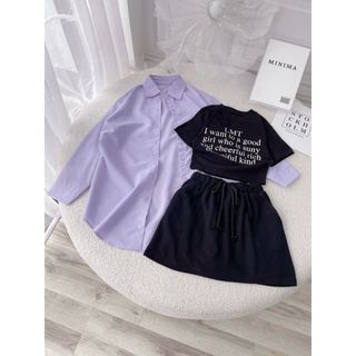 Sét Đồ Nữ 3 Món Sơ Mi Tím