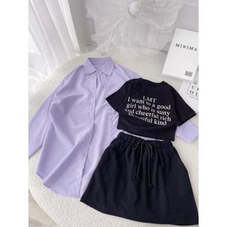 Sét Đồ Nữ 3 Món Sơ Mi Tím