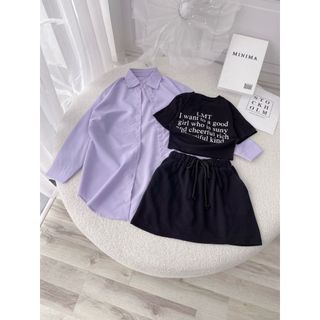 Sét Đồ Nữ 3 Món Sơ Mi Tím