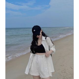 SÉT SƠ MI TRẮNG 3 MÓN ĐI BIỂN CỰC CHILL