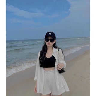 SÉT SƠ MI TRẮNG 3 MÓN ĐI BIỂN CỰC CHILL