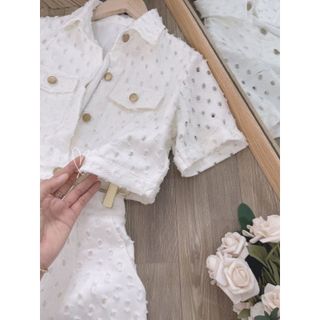 SET ÁO CROPTOP JEAN LỖ MIX CHÂN VÁY