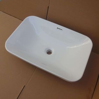 Chậu lavabo bán âm màu trắng hình chữ nhật BA716V