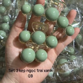 Set 3 kẹp ngọc trai xanh