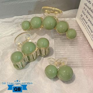 Set 3 kẹp ngọc trai xanh