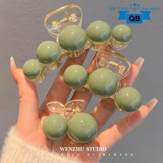 Set 3 kẹp ngọc trai xanh