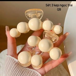 Set 3 kẹp ngọc trai.