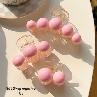Set 3 kẹp ngọc trai.
