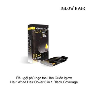 Dầu Gội Phủ Bạc Tóc Iglow Hair White Hair Cover 3 In 1 Black Coverage Hàn Quốc (15ML X 5 GÓI) giá sỉ