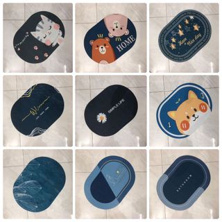 Thảm Dậm Chân Silicon Hút Nước Siêu Thấm, Thảm Lau Chân Siêu Mềm, Dày, Chất Liệu Chống Trượt - Hàng Loại 1