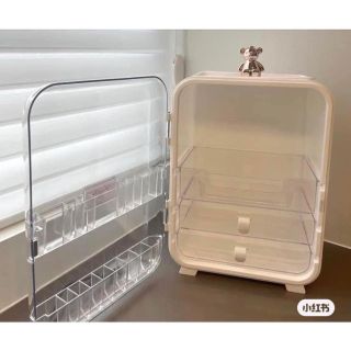 Kệ mỹ phẩm đèn led tặng kèm gương , 2 màu trắng, hồng ,