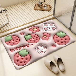 Thảm lót sàn Silicon Mềm 3D Thấm Hút Nước Chống Trượt Cho Phòng Tắm