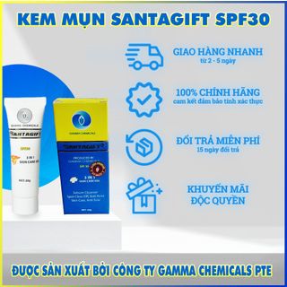 Kem mụn SANTAGIFT SPF30 - Hổ trợ giảm mụn - Ngừa thâm - Mờ thâm - 20g