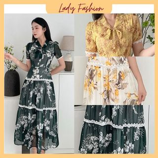[HCM] Đầm maxi phối ren tầng duyên dáng D081 - Lady Fashion -Khánh Linh Style giá sỉ