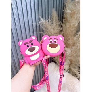 Túi Đeo Chéo Silicon Hình Gấu Hồng Lotso