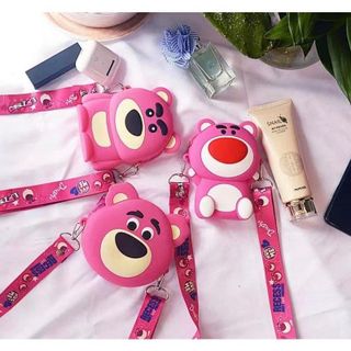 Túi Đeo Chéo Silicon Hình Gấu Hồng Lotso