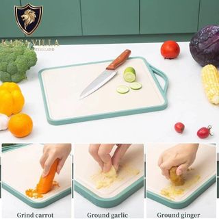 Thớt kháng khuẩn 2 mặt Kaisa Villa CJ-044, Nhựa PP và inox 304 cao cấp, hàng tiện ích cho gia đình