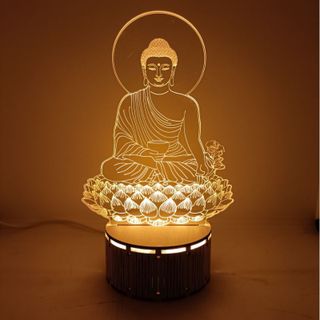 Đèn Led 3D Tượng Phật Cao cấp, Quan thế âm bô tát, phật dược sư, phật thích ca, địa tạng vương- Decor Home An giá sỉ
