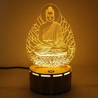 Đèn Led 3D Tượng Phật Cao cấp, Quan thế âm bô tát, phật dược sư, phật thích ca, địa tạng vương- Decor Home An