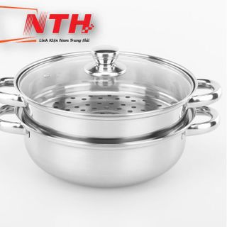 NỒI HẤP XỬNG 2 TẦNG INOX MẶT KÍNH giá sỉ