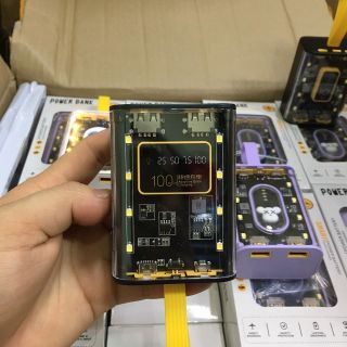 Sạc dự phòng trong suốt 20000mah 3 dây có đèn led cực đẹp