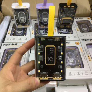 Sạc dự phòng trong suốt 20000mah 3 dây có đèn led cực đẹp