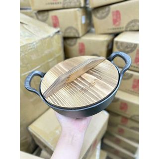 NỒI GANG CHỐNG DINH KÈM NẮP GỖ 20CM