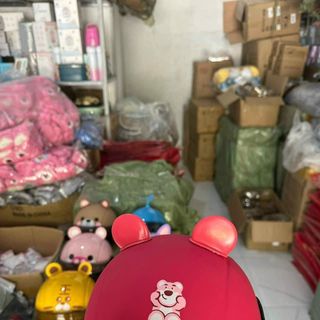 Mũ bảo hiểm cho bé gấu cute cho bé-2-12t