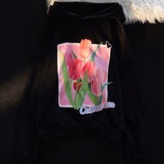 Áo Hoodie In Họa tiết hoa tulip Phong Cách Hàn Quốc .
