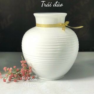 Lọ hoa sứ trắng Bát Tràng
