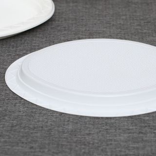 (Loại oval) Combo 10 dĩa nhựa PS kiểu oval Hunufa 31.5cm