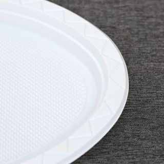 (Loại oval) Combo 10 dĩa nhựa PS kiểu oval Hunufa 31.5cm