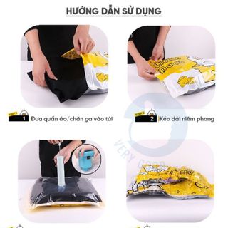 HL064-Túi hút chân không đựng quần áo chăn màn túi zip đủ kích thước máy hút chân không mini bảo quản đồ dùng gia đình