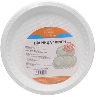 (Loại tròn) Combo 10 Dĩa nhựa PS tròn Hunufa 25cm