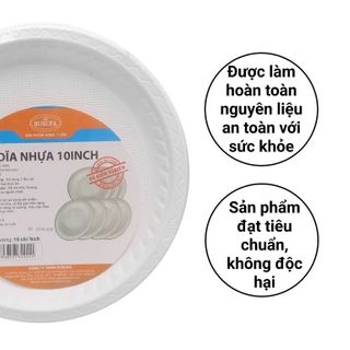 (Loại tròn) Combo 10 Dĩa nhựa PS tròn Hunufa 25cm