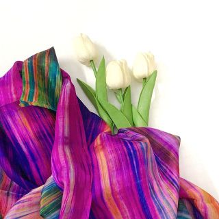 Khăn lụa tơ tằm Palacesilk tím, 100% silk