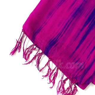 Khăn lụa tơ tằm tua rua hồng sen Palacesilk, 100% silk, KT 180*90cm
