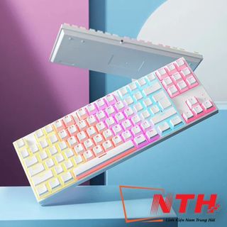 Bàn phím cơ ZIFRIEND KA802T sử dụng Blue Switch thiết kế mini nhỏ gọn chỉ 87 phím với keycap pudding xuyên led cực đẹp