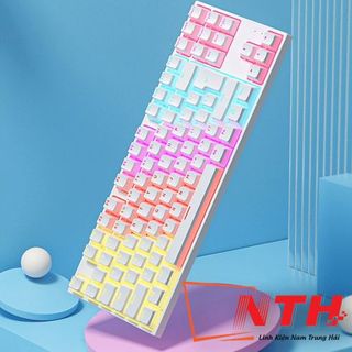 Bàn phím cơ ZIFRIEND KA802T sử dụng Blue Switch thiết kế mini nhỏ gọn chỉ 87 phím với keycap pudding xuyên led cực đẹp