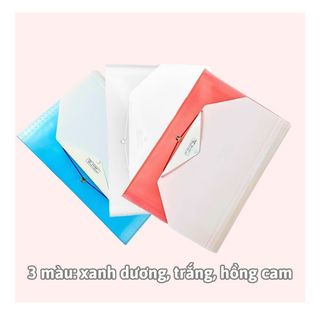 Bìa đựng tài liệu hồ sơ loại tốt 12 ngăn có mắc cài 3 màu