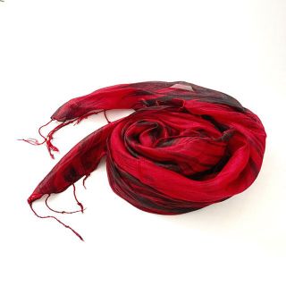 Vải lụa tơ tằm tua rua màu đỏ Palacesilk, 100% silk, KT 180*90cm