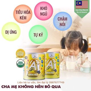 [Tặng quà] Sỉ Combo 6 Hộp Miwako A+ Vị Vani Hộp 700g, Sữa Hạt Miwako Hữu Cơ Cho Bé Từ 1 Tuổi Phát Triển Trí Não Chiều Cao Vị Ngọt Thanh - miwako