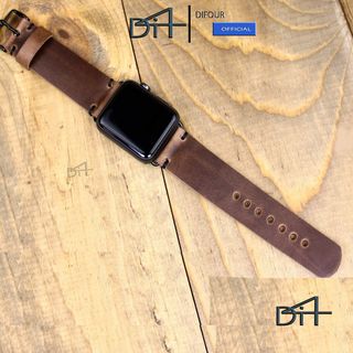 Dây đồng hồ da sáp handmade da thật 100%