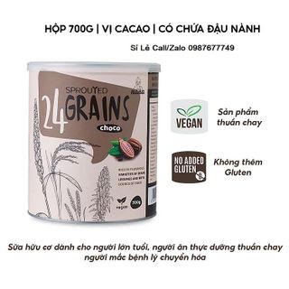 Sỉ Đại Lý Sữa Hạt Hữu Cơ Thuần Chay 24Grains Vị Cacao Thương Hiệu Dale & Cecil Nhập Khẩu Malaysia Hộp 700g, Sữa Không Đường 24 Loại Hạt Cho Người Lớn Tốt Cho Tim Mạch Và Não Bộ - Tặng hạt hữu cơ