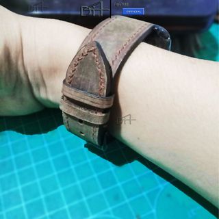 Dây đồng hồ da sáp vintage handmade hoàn thiện cao