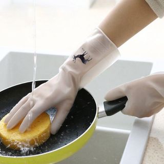 Găng tay hươu cao su siêu dai, bao tay hươu cao su rửa chén bát - Găng tay cao su hươu ngắn giá sỉ