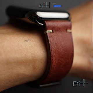 Dây đồng hồ da bò dày handmade thủ công hoàn thiện cao