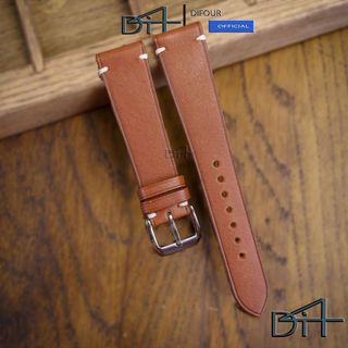 Dây đồng hồ da bò dày handmade thủ công hoàn thiện cao