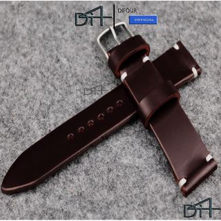 Dây đồng hồ da bò dày handmade thủ công hoàn thiện cao