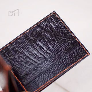 Ví da đà điểu 2 MẶT thật 100% may tay thủ công hoàn thiện cao
